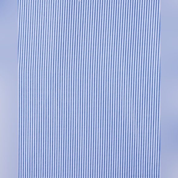 Trovata Small Carla Highneck Shirt in Blue White Stripe Flutter Sleeve Preppy - Picture 3 of 11